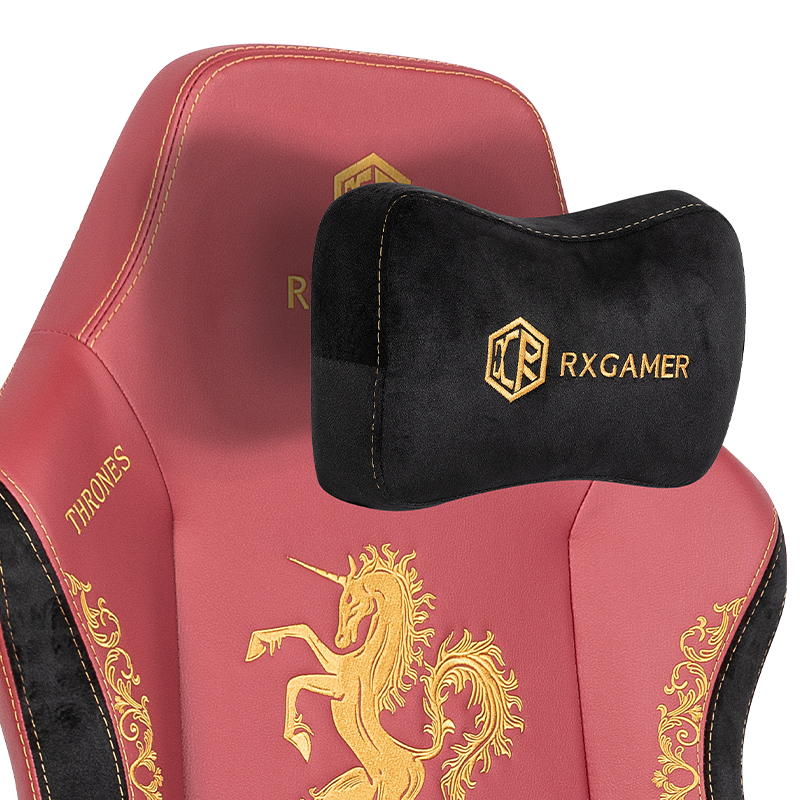 RXGAMER RX-2061 Бордовое игровое кресло из искусственной кожи с 4D подлокотником Unicorn