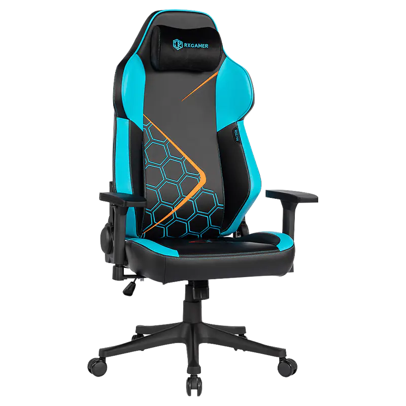 RXGAMER RX-2262 3D Регулируемые подлокотники Четырехступенчатый газовый лифт Бесшумное игровое кресло